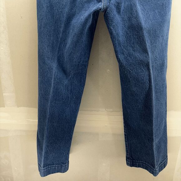 Vintage Wrangler Jeans USA Cowboy Cut Denim Hemmed 32x26 Dark Wash 13MWZ - Picture 4 of 9